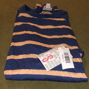 Randy 3/4 sleeve blue & pink stripe shirt